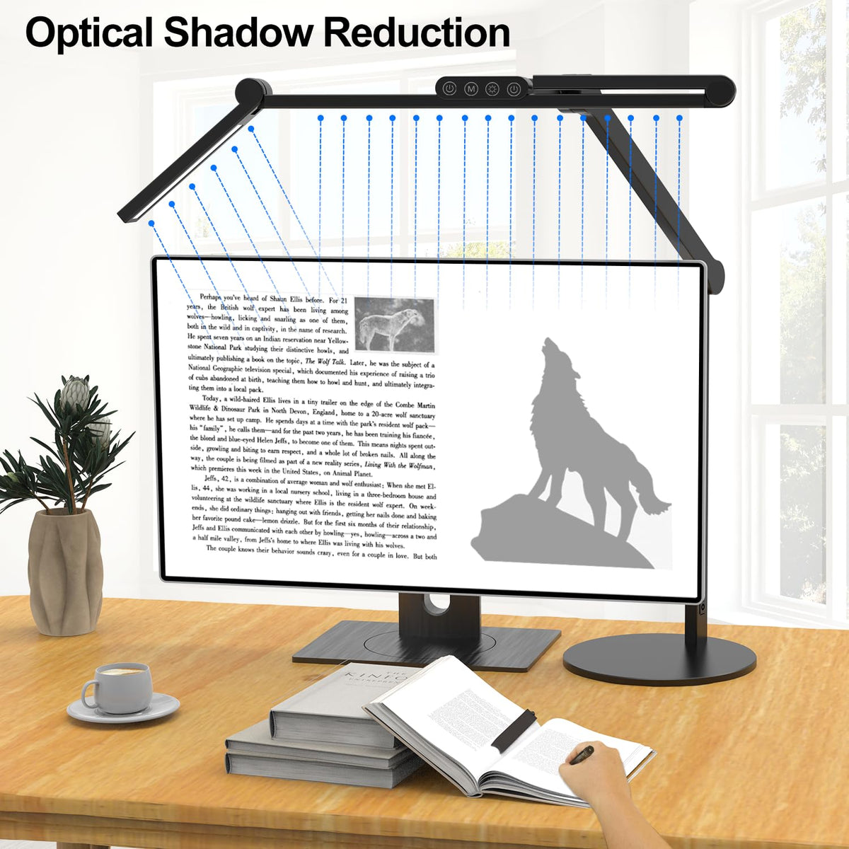 Micomlan Architect Desk Lamp dimming mode lets you tailor brightness and color temperature.