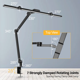 Micomlan desk lamp with 45-degree LEDs reduces screen glare for comfortable computing.