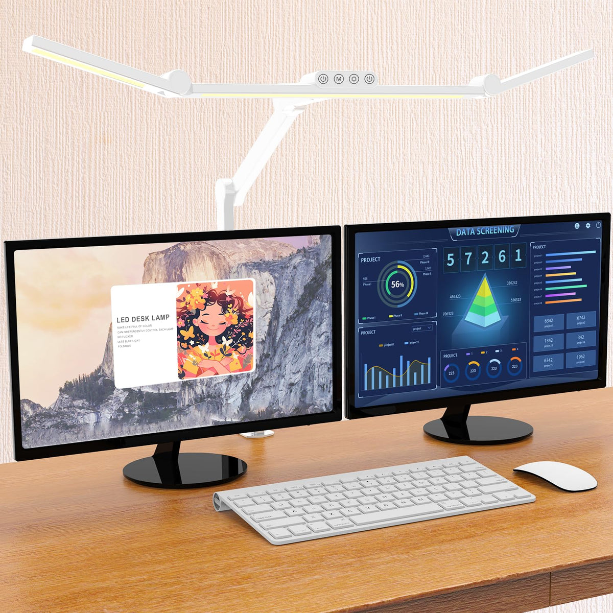 Micomlan LED desk lamp with clamp provides even illumination for crafting.
