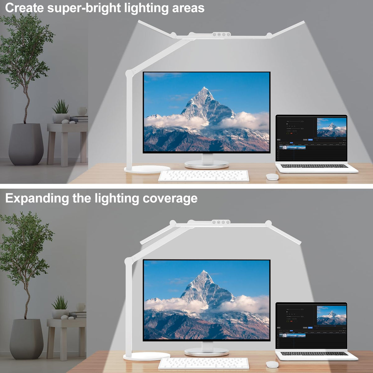 Micomlan desk lamp five-joints close-up for precise angle control and tailored illumination