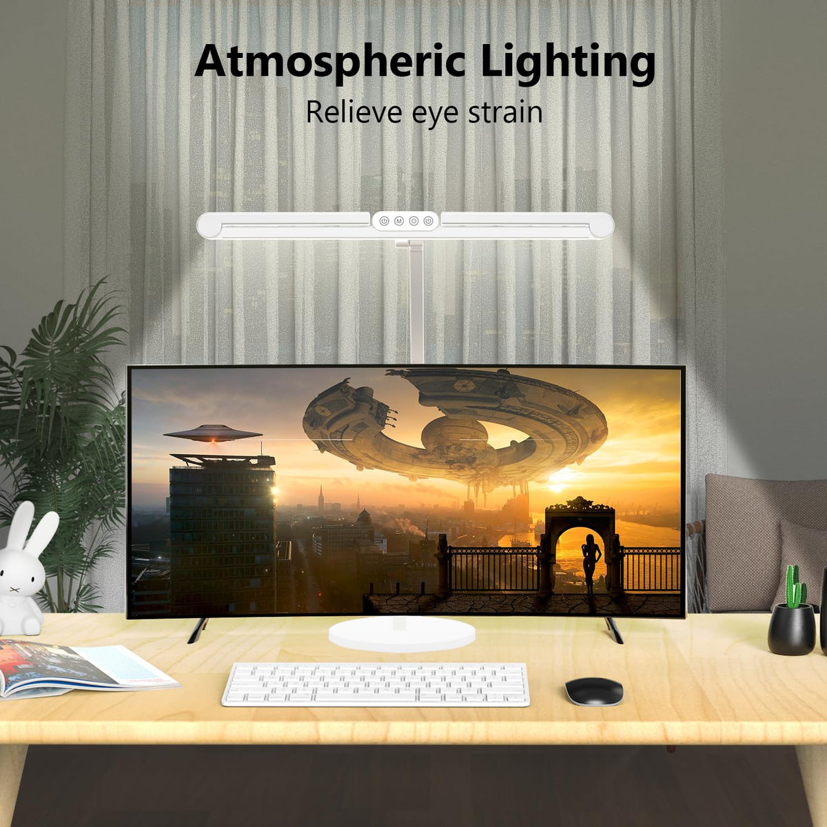 Micomlan desk lamp extended height for comprehensive desk coverage