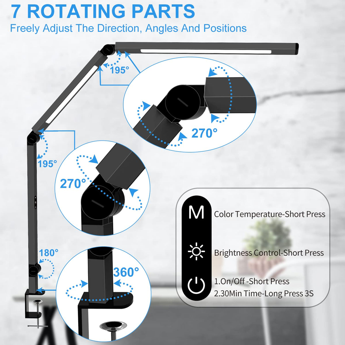 Micomlan ultra-wide clamp fits desks up to 2.5 inches securely