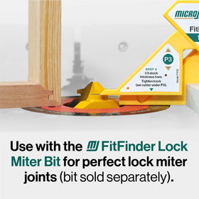 Microjig FitFinder compact design fits busy shops and assists quick measurements.