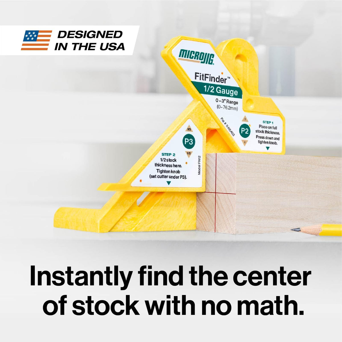 Microjig FitFinder press and lock ensures repeatable center marks for reliable setup.