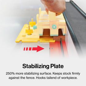 MICROJIG GRR-RIPPER PRO adjustable spacer increases grip and cutting width for larger pieces.