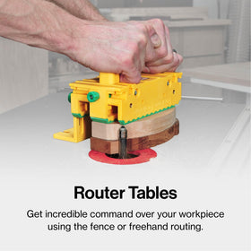 Pushblock supports safe handling of small parts on various machines.