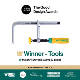 MICROJIG MatchFit Dovetail Clamps engage routed dovetail grooves for customizable holding positions