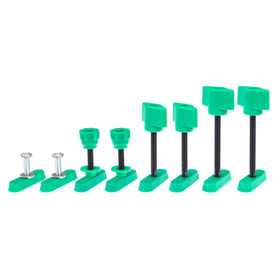 MICROJIG Matchfit 2in track screws with wing knobs for thick stock clamping.