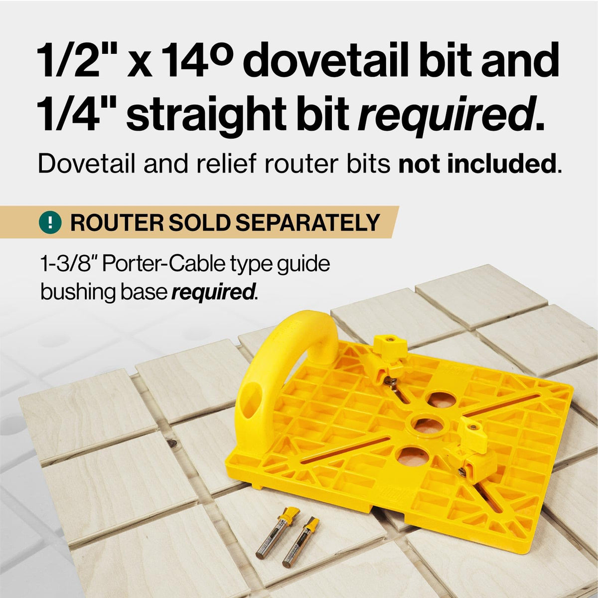 Router guide in action creates a full dovetail grid across panels