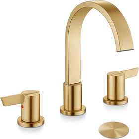 Midanya 8 inch widespread faucet with gold finish adds modern elegance and durability