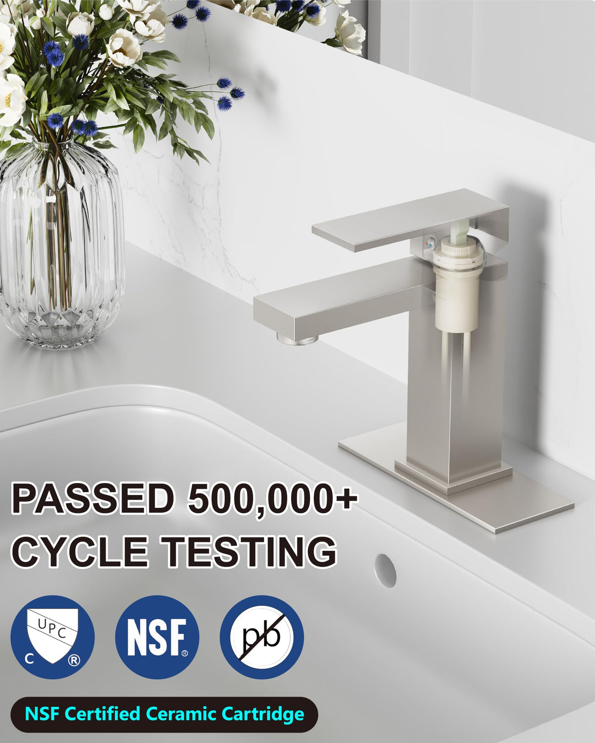 Midanya pop-up drain with overflow ensures smooth drainage.