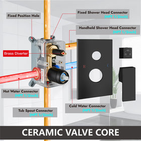 Midanya brass valve body with 3-in-1 diverter for water control
