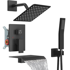 Midanya shower system with square rainfall head for wide coverage