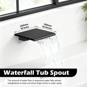 Midanya wide tub spout for efficient filling with minimal splashing