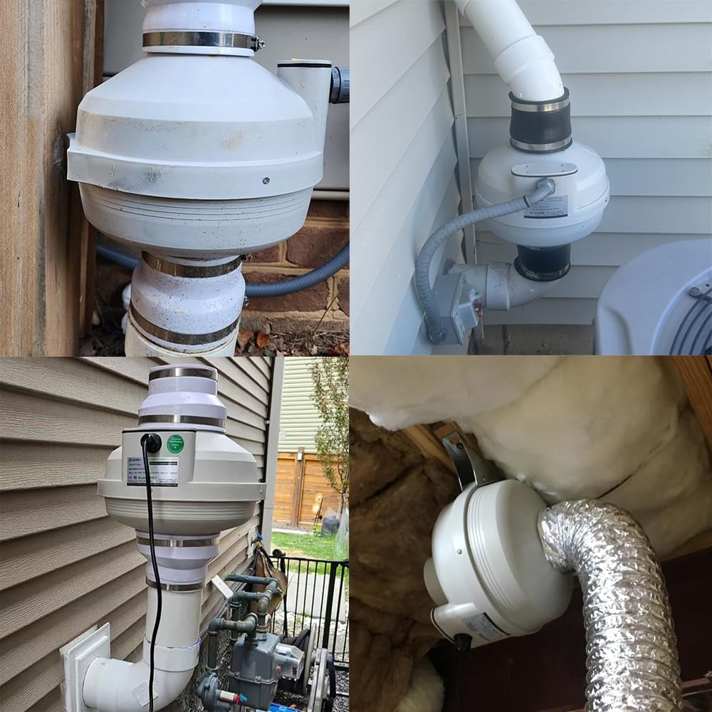 MIDCVFRUN IP67 waterproof radon fan for indoor and outdoor placement