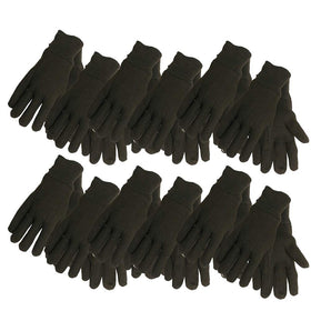 Midwest Gloves & Gear brown jersey gloves in a 12-pack for versatile everyday work.