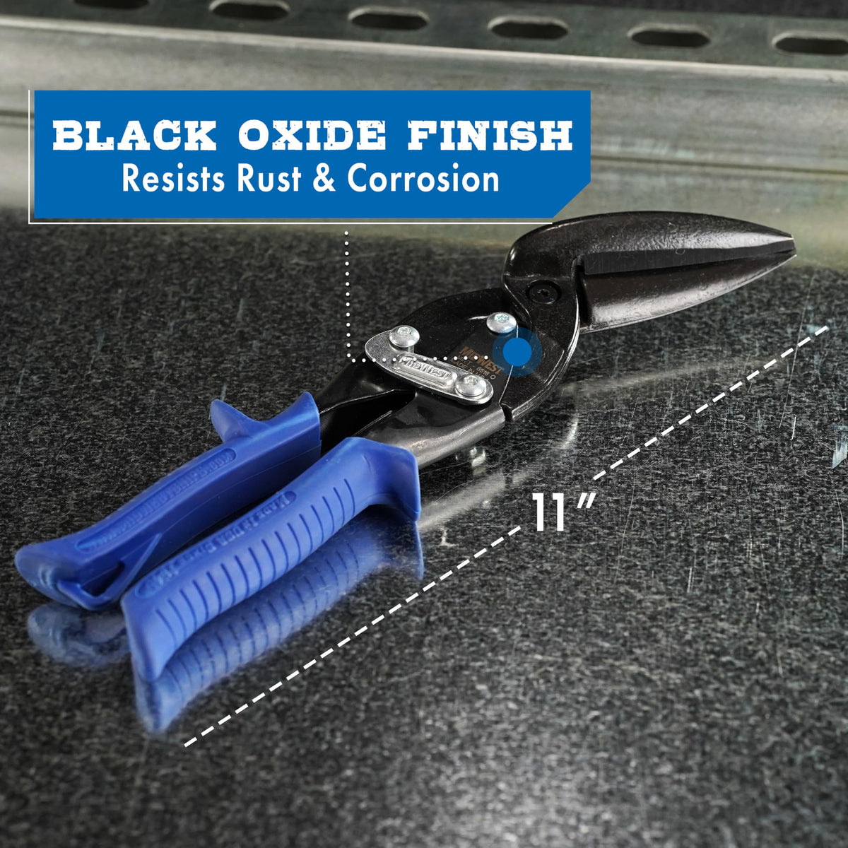 Midwest Snips Glidetech forged blades close-up showing strength.