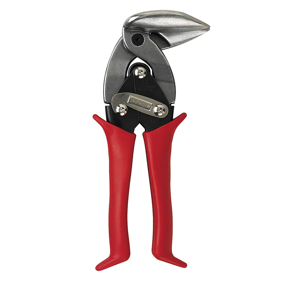 Midwest Snips left-cut aviation snip blade for tight curves and overhead use.