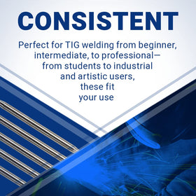 Ten-pack image highlighting value and versatility for TIG welds
