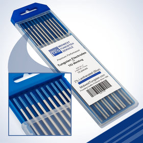 Midwest Tungsten Service TIG electrodes blue 2% lanthanated in package for reliable welding