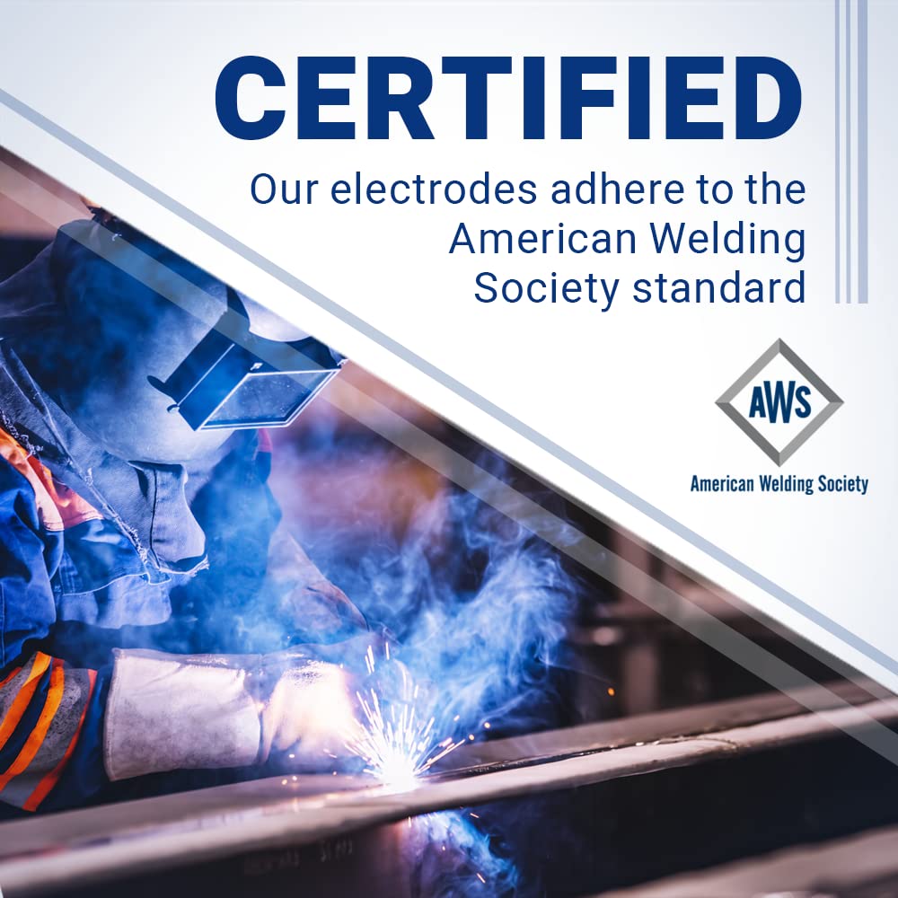 Midwest Tungsten Service blue label detailing AWS A5.12 compliance