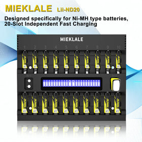 MIEKLALE 20+2 bay charger LCD display shows charging status at a glance.
