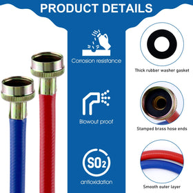 MIFLUS 3/4 inch NPT fittings on the hose close-up.