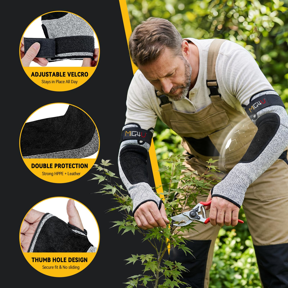 MIG4U arm sleeve offering level 5 protection for welding tasks.