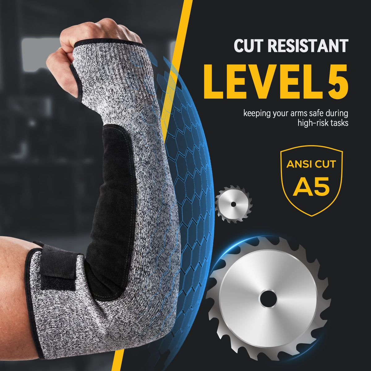 MIG4U breathable, lightweight cut-resistant sleeve for comfortable all-day wear.