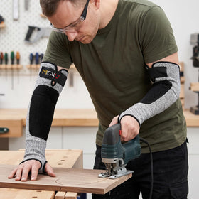 MIG4U outdoor work sleeve shields forearms from dirt and debris.