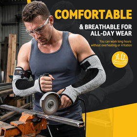 MIG4U cut sleeve with Velcro top secures sleeve during work.