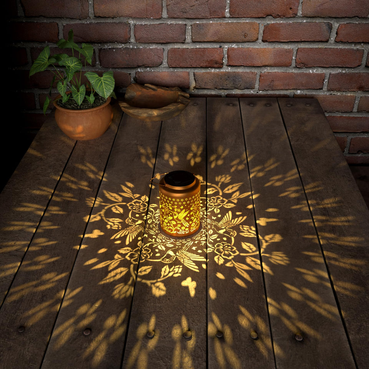 Miggley decorative lantern rust-proof design withstands rain snow sun.