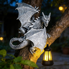 Miggley Dragon Tree Hugger statue for outdoor display with lifelike detail.