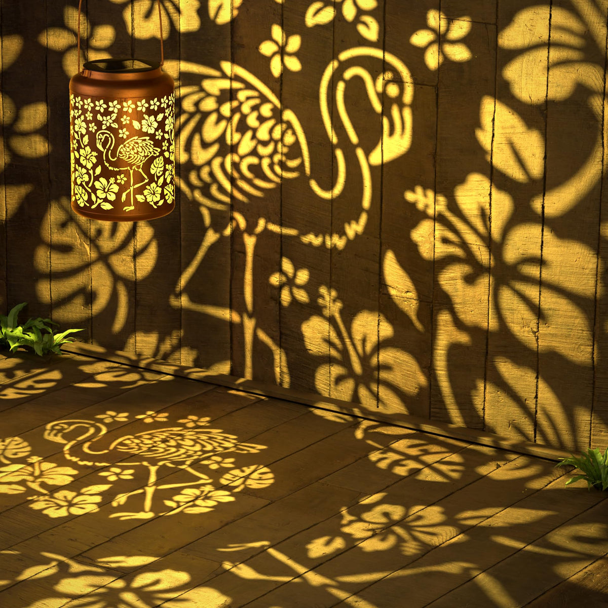 Miggley flamingo projection lantern demonstrates tropical charm for nighttime yard ambiance