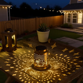 Miggley flamingo solar lantern's waterproof finish withstands rain and snow.