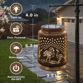 Miggley flamingo solar light auto-dusk to dawn for hands-free lighting.