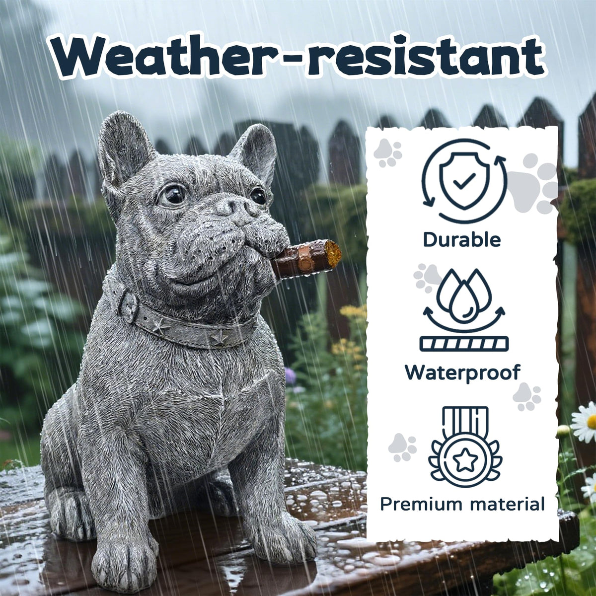 Miggley backyard figure adds warmth to gardens, lawns, porches.