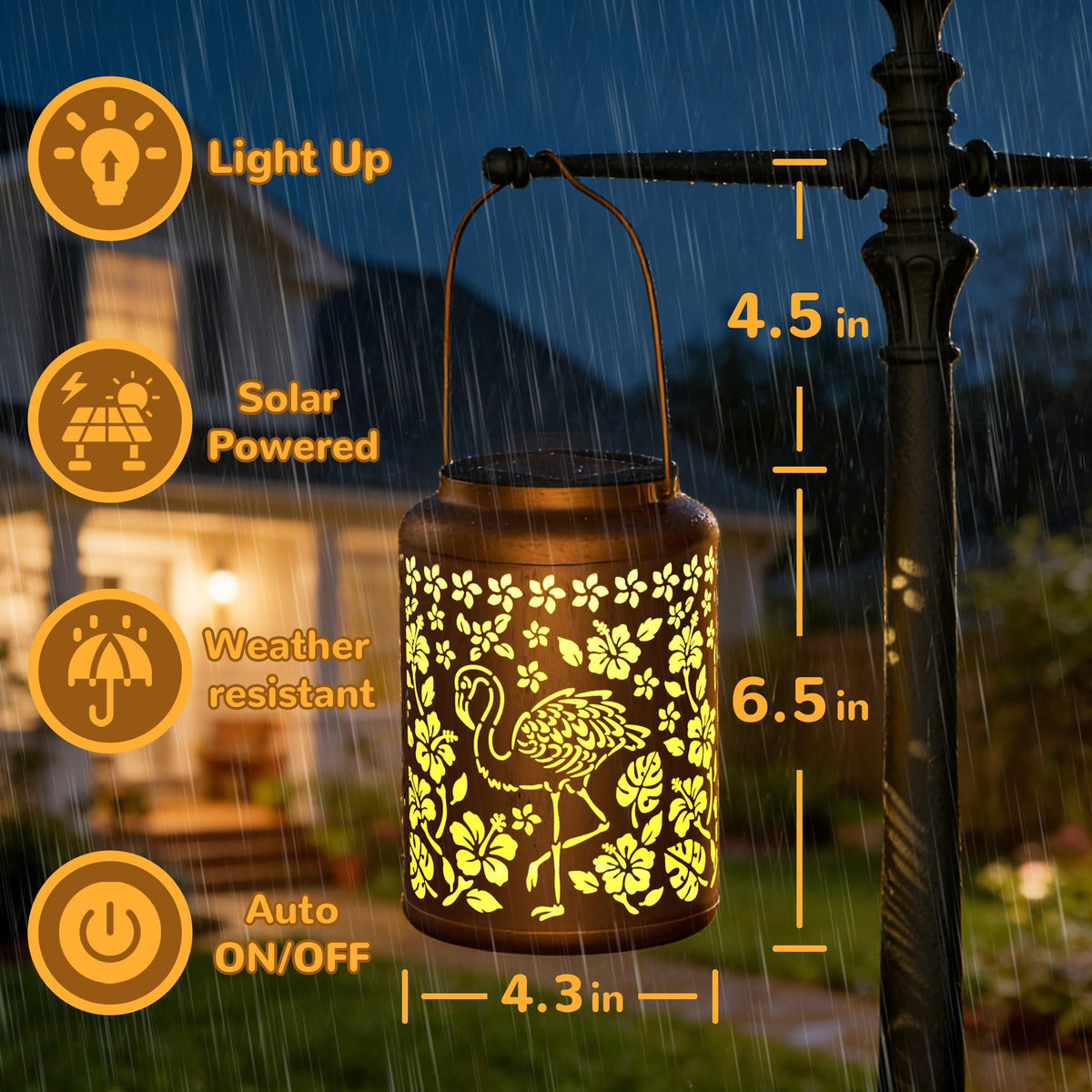 Miggley patio and yard accent creates inviting glow on decks and porches