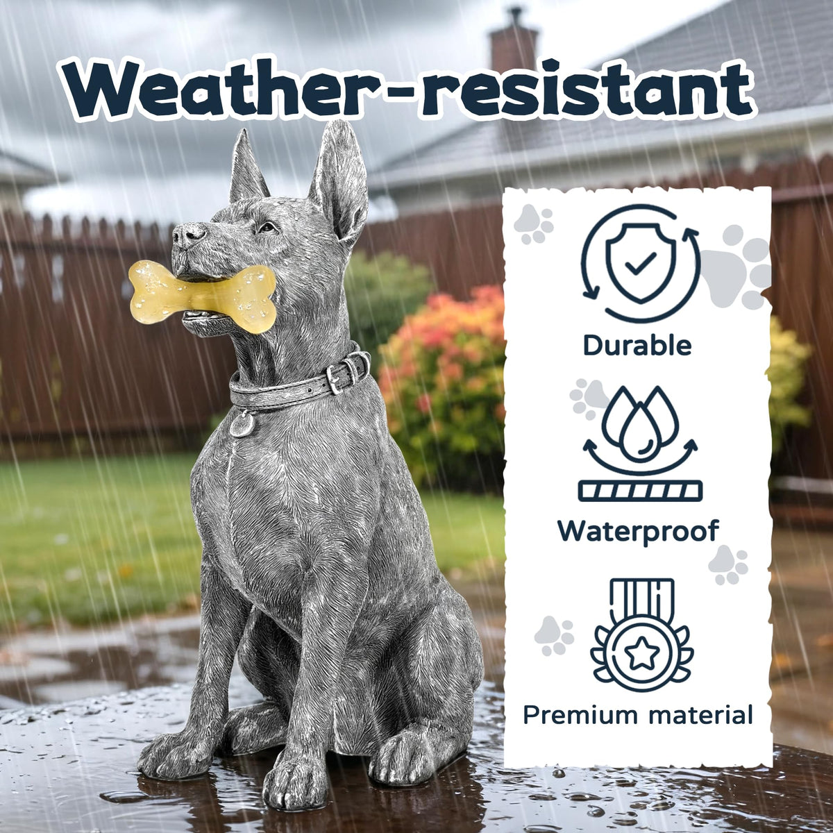Miggley dog figure adds a welcoming focal point to entryways