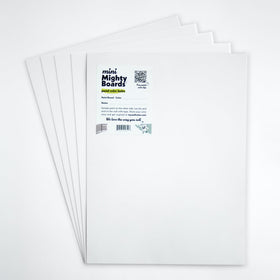 Mighty Boards Minis test panel 12x9 white with color swatches for side-by-side comparison