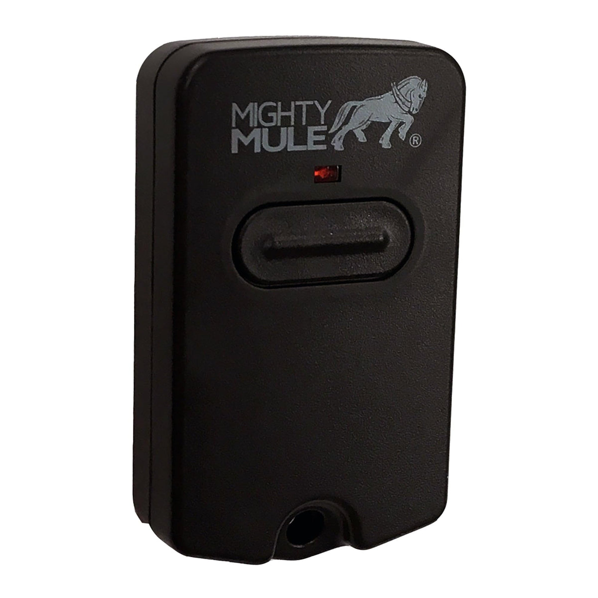 Mighty Mule FM135 single-button remote front view for quick gate access