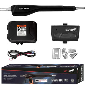 Mighty Mule MM371W gate opener front view for durable outdoor automation