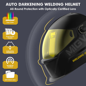 MIGVAN welding helmet large viewing window enhances visibility for intricate welds and precise alignment