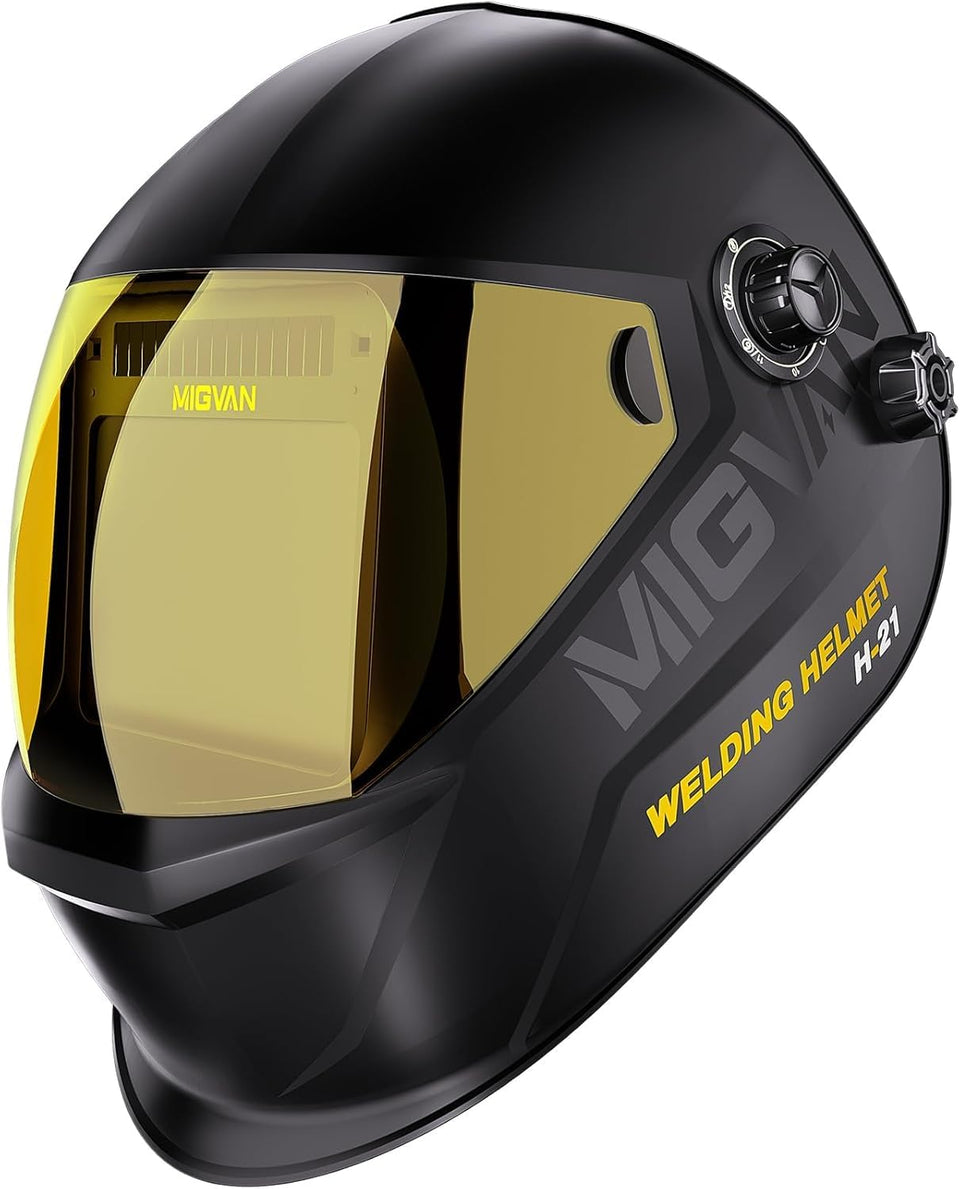 MIGVAN welding helmet true color lens offers clear, precise welding views for TIG and MIG tasks
