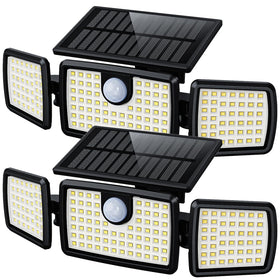 MIHANI solar flood lights with 270° wide-angle coverage for thorough outdoor security.