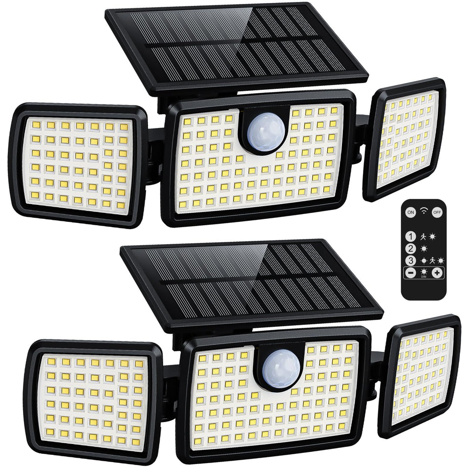 MIHANI solar lights outdoor two-pack with quick charge for efficient deck lighting.