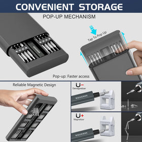 MIKESIER magnetizer-demagnetizer zone lets you adjust bit magnetism on demand.