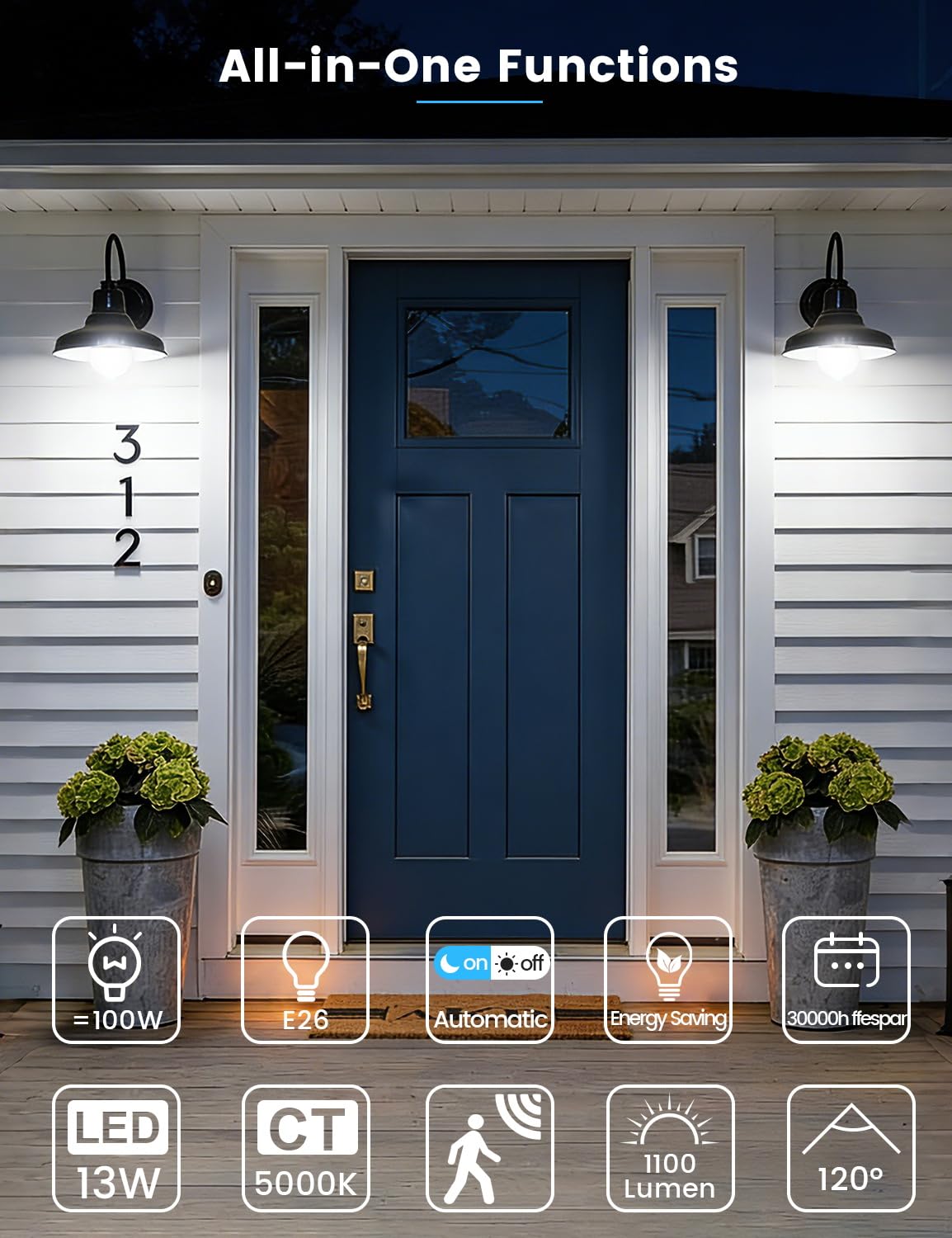 MikeWin hallway LED motion-sensor bulb for automatic corridor lighting