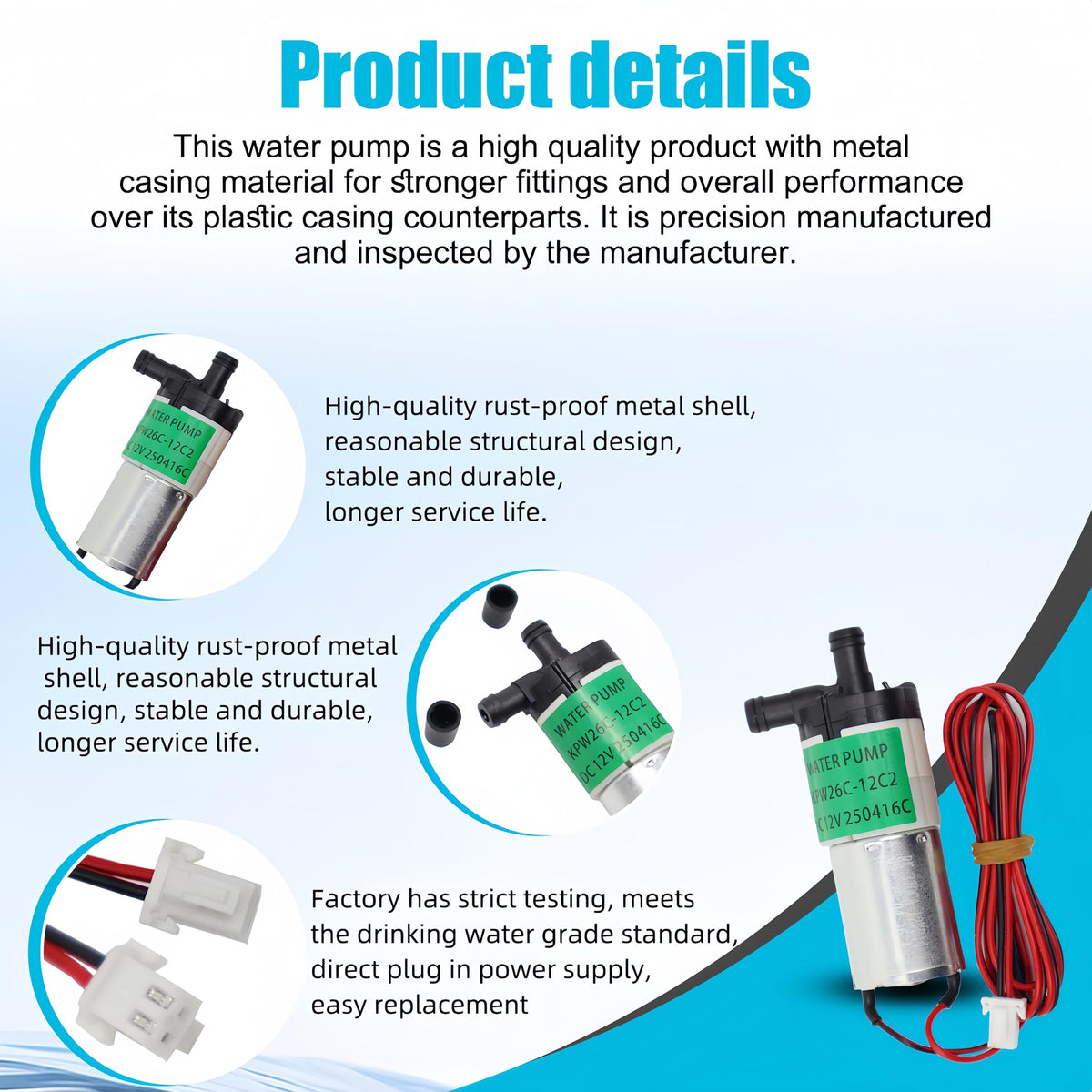 Mikjiik KPW26C-12C2 hose clamp and nylon ties for secure connections