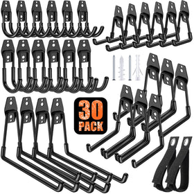 MIKRUI 30 pack garage hooks on wall for organized ladder storage
